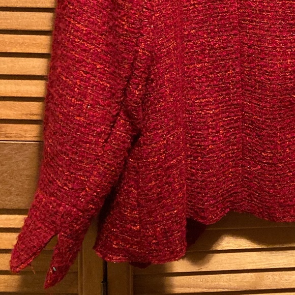 Coldwater Creek Red Waterfall Boucle Draped Collar Jacket - Picture 16 of 16